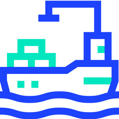 Obraz premium Cargo Ship Vector Icon Design Illustration