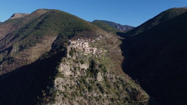 Drone view of the village of Thiery in France