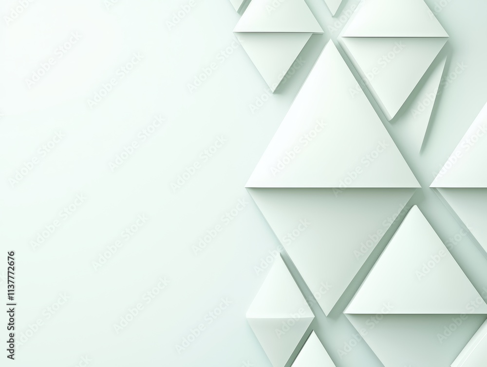 Poster abstract pastel triangle pattern in soft green tones symbolizing harmony modern design and geometric