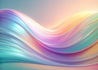 Obraz premium Pastel Wave Wallpaper, Abstract Background, Soft Colors, Elegant Curves, Modern Aesthetic, Desktop Background, Mobile Wallpaper, Fluid Design
