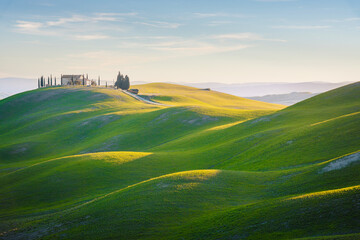 Naklejka premium Tuscany, rural landscape in Crete Senesi land. 