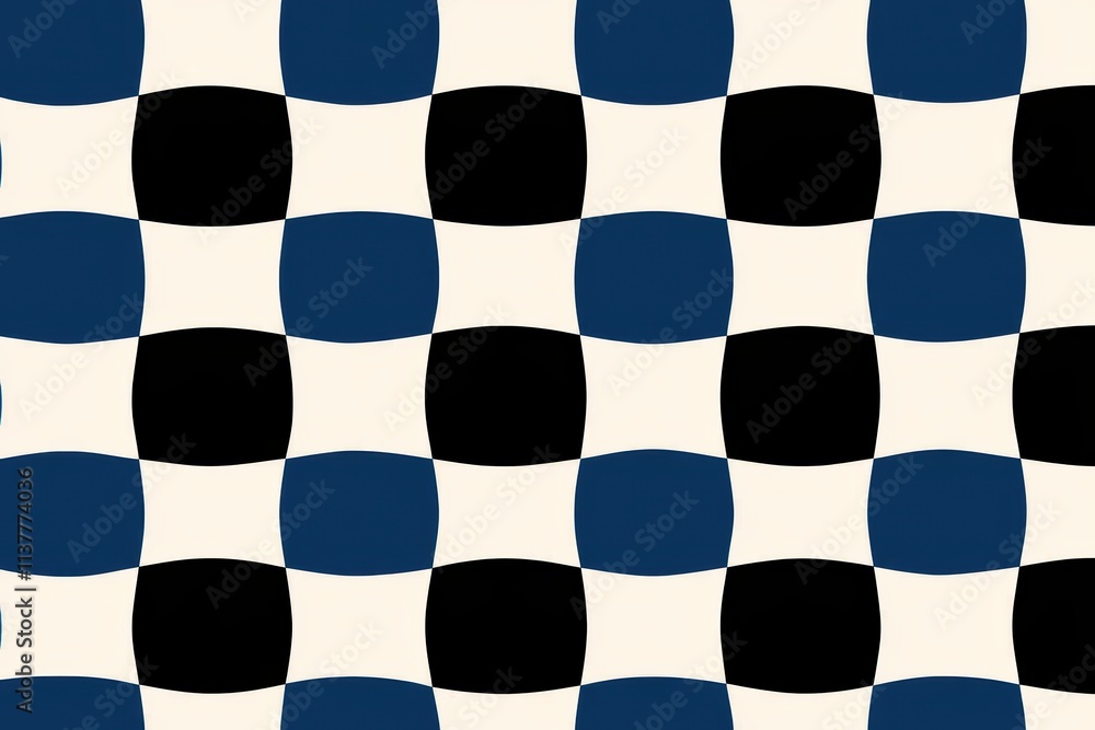 Poster dynamic alternating blue and black squares creating a striking checkerboard pattern ideal for modern