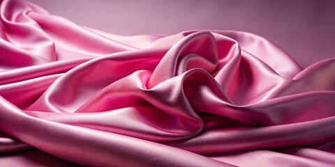 Obraz premium Pink Silk Fabric Minimalist Photography: Elegant Draped Textures, Soft Rose Hues, Abstract Background