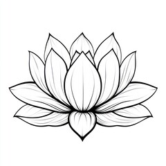 Obraz premium Line art drawing of a lotus flower.
