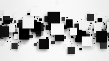 Obraz premium Abstract geometric design with alternating gray and black squares symbolizing dynamic creativity and a statement of bold individuality