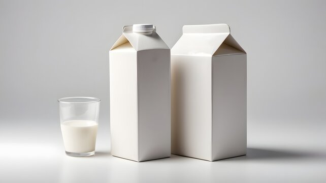 Mockup milk carton isolated on white background