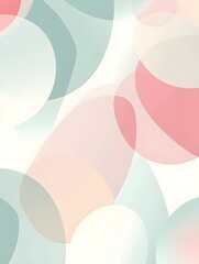 Fototapeta premium A minimalist abstract design with overlapping pastel circles and soft shadows on a white background. 