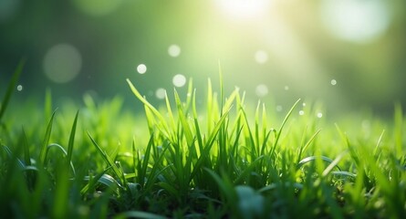 Obraz premium green grass that started to grow in spring, grass