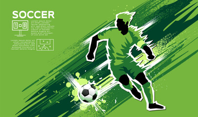 Soccer bannerTemplate , Football , layout design, green theme