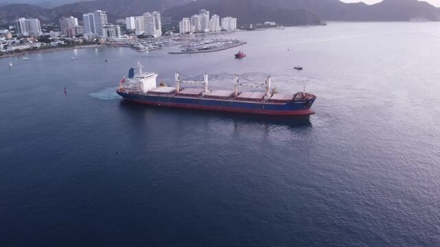 Cargo Ship in Santa Marta Bay