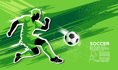 Soccer bannerTemplate , Football , layout design, green theme