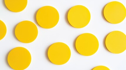Round yellow stickers, blank. Generative AI