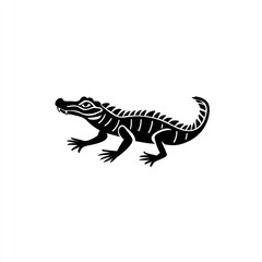 Obraz premium Stylized black alligator illustration.
