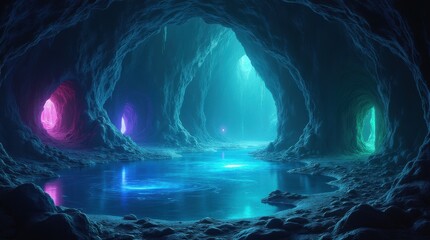 Fototapeta premium Glowing Crystal Cavern