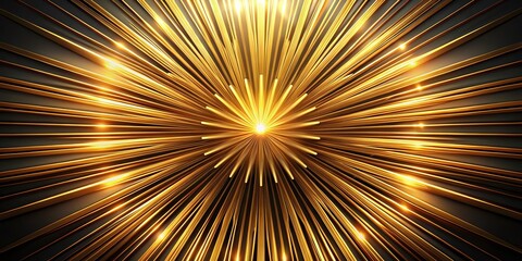 Fototapeta premium Realistic Gold Metal Sunburst Rays on Dark Background with Copy Space for Elegant Designs and Creative Projects in High Resolution