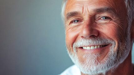 Fototapeta premium Portrait of smiling senior man expressing happiness and confidence