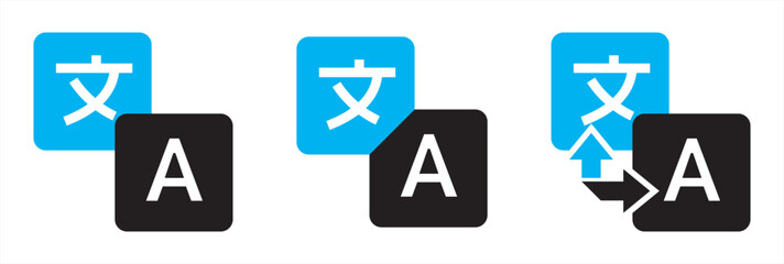 Translation Concept Icons Showcasing Language Conversion and Communication