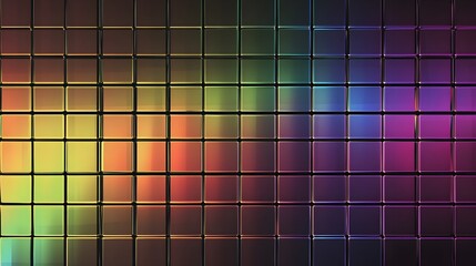 A holographic grid that reflects shifting rainbow colors, creating a sleek tech look.