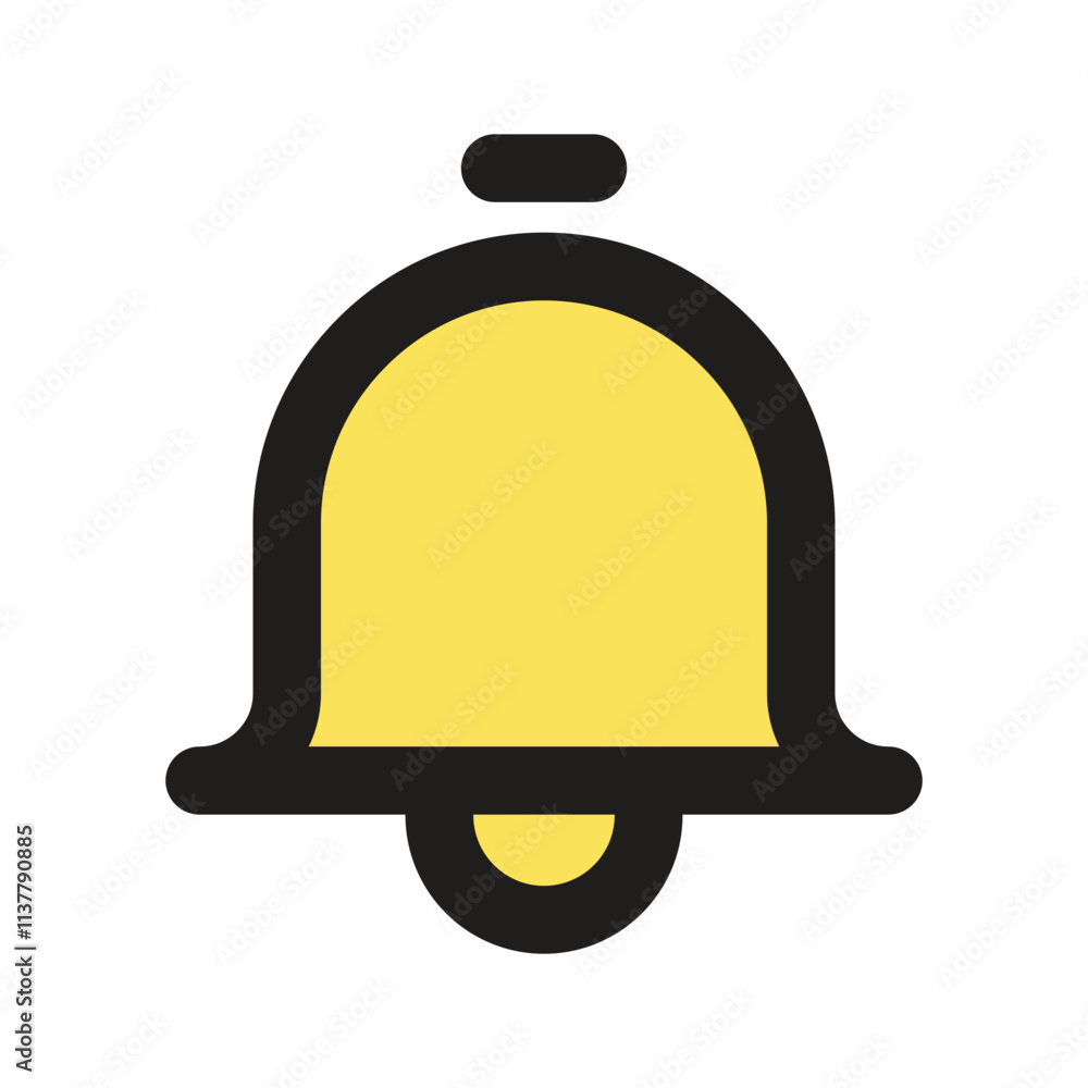 Aufkleber the image shows a simple pixel art representation of a golden bell icon commonly used for notificati
