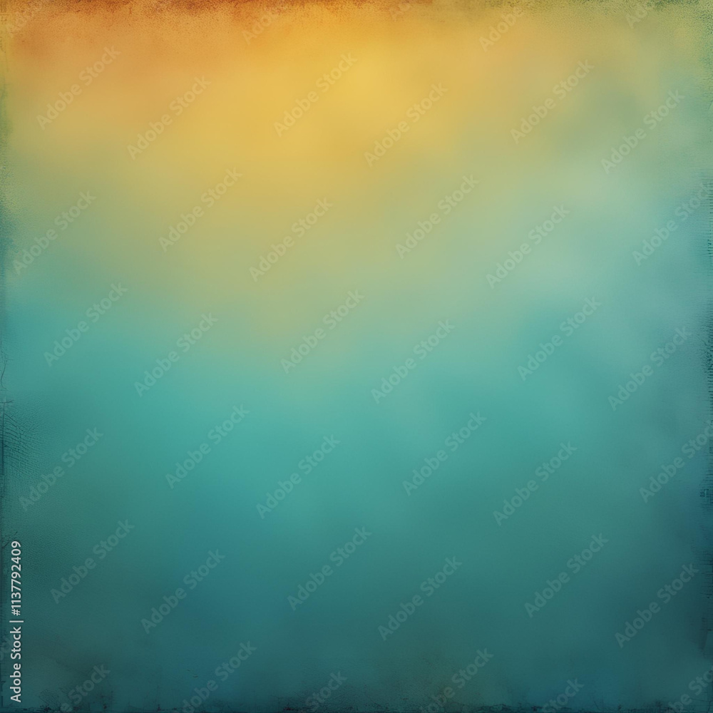 Poster a tranquil abstract background featuring a blend of turquoise and warm orange hues, creating a calmi
