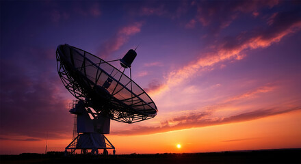 Satellite dish sky sunset