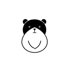 Naklejka premium Cute cartoon panda bear illustration.