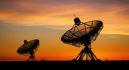 Satellite dish sky sunset