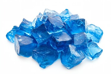 Obraz premium A pile of blue rocks on a white background