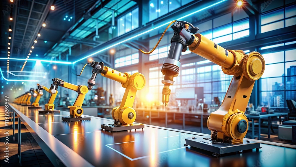 Poster robot-assisted business automation enhancing workflow and efficiency through robotic process automat