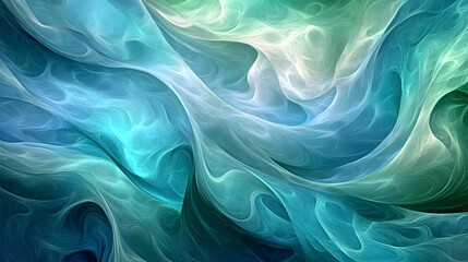 Obraz premium Soft Gradient Flow: Abstract Background in Gentle Blues and Greens