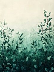 A gradient shifting from deep emerald green to pale mint, with a refreshing botanical theme.