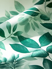 A gradient shifting from deep emerald green to pale mint, with a refreshing botanical theme.
