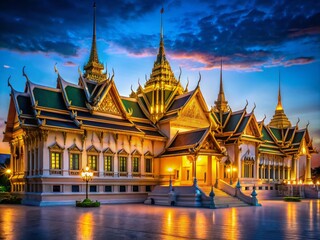 Fototapeta premium Royalty Free Clipart: Dark Palace, Low Light Photography, Elegant Night Scene, Free Images