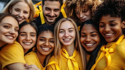 Obraz premium Group of diverse friends smiling.