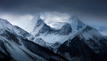 Obraz premium snowy mountain view