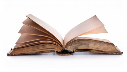 Obraz premium Old book open isolated on white background