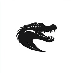 Naklejka premium Silhouette of a crocodile head.