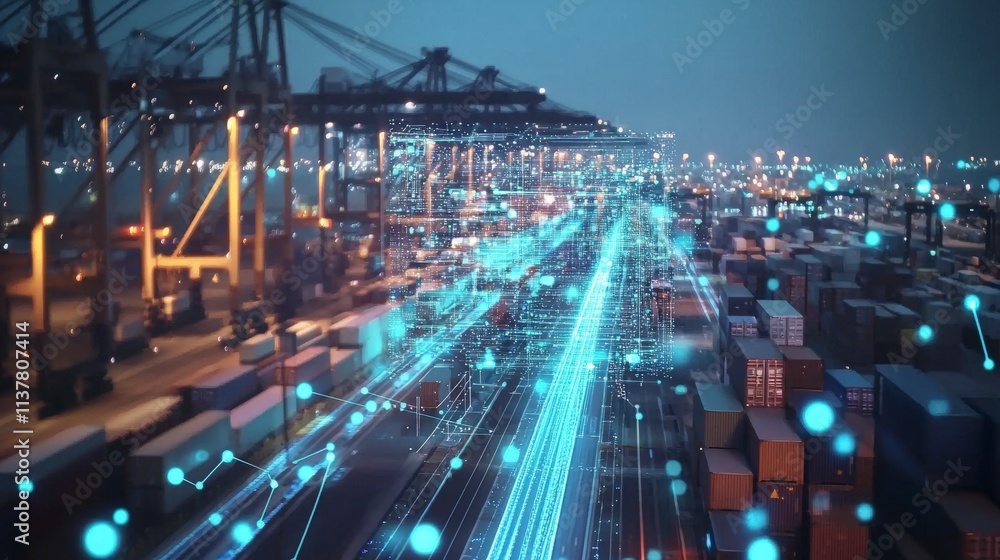 Aufkleber transforming supply chain dynamics ai integration in modern logistics port facilities digital visual