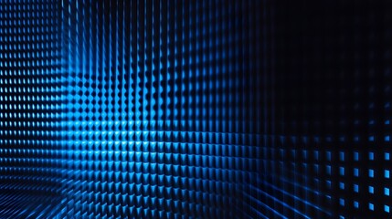 Obraz premium A futuristic grid design glowing in shades of electric blue, with a subtle fade into a black background