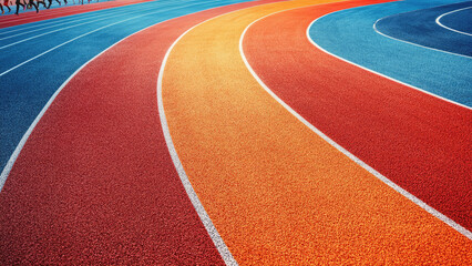 Colorful Curved Running Track In Vibrant Hues