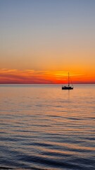 Great view of the sunset and the ship