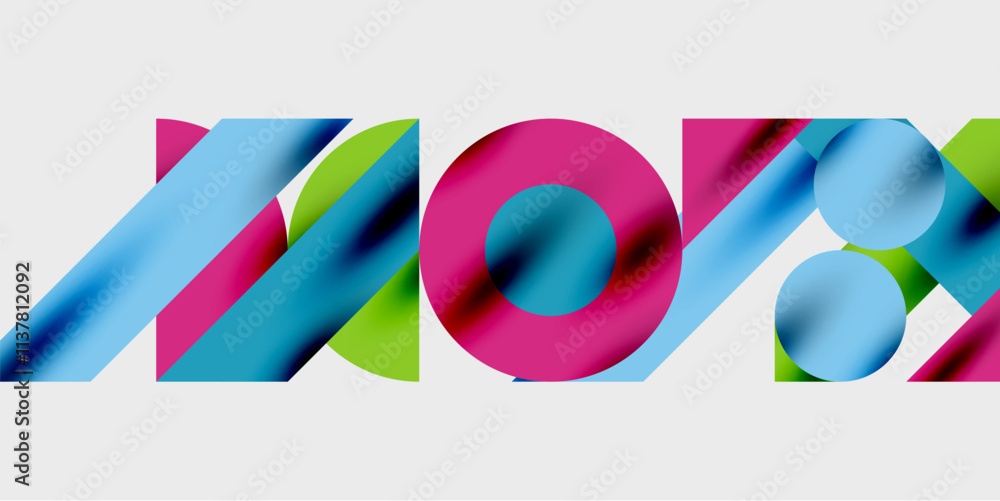 Poster vibrant abstract background circles with smooth gradients, creating a dynamic and modern design. ide