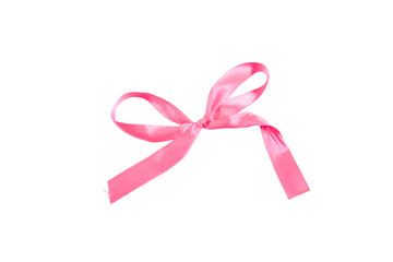 pink ribbon bow isolated on white or transparent png