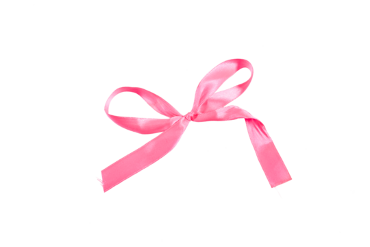 pink ribbon bow isolated on white or transparent png - Powered by Adobe