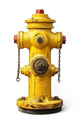 Fototapeta premium Vintage yellow fire hydrant isolated on white background.