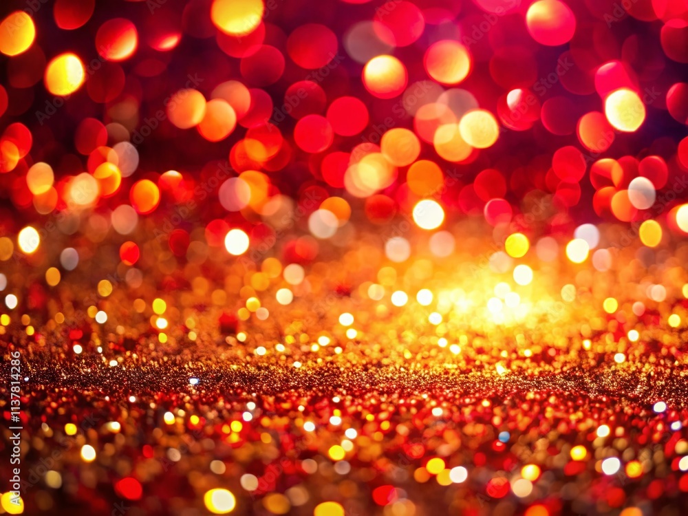 Poster shiny red and gold glittering abstract background for christmas and new year celebration, perfect bo