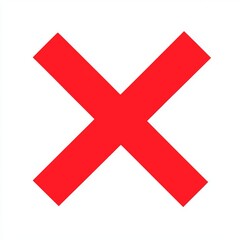 Obraz premium a bright red X cross mark on white background