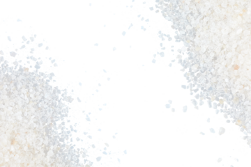 big grain salt frame corner isolated on white or transparent png