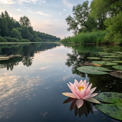 water lily in the pond