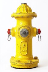 Yellow fire hydrant isolated on white background.